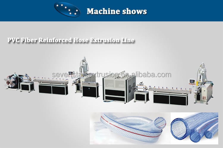 Plastic Fiber Reinforced Hose Making Extruding Machine Braided Hose Extruder PVC Hydraulic Garden Hose Extrusion Line details