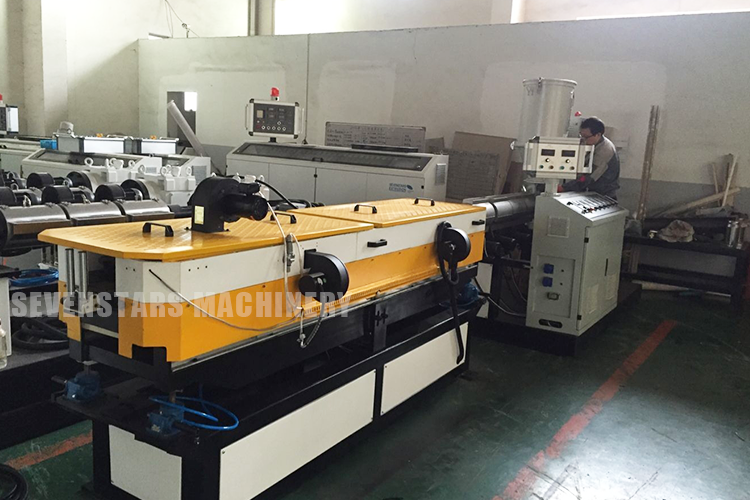 Sevenstars HDPE PE PP PVC Multifunctional Single Wall Corrugated Pipe Extruding Line Machine Single Screw Core Motor Gearbox details
