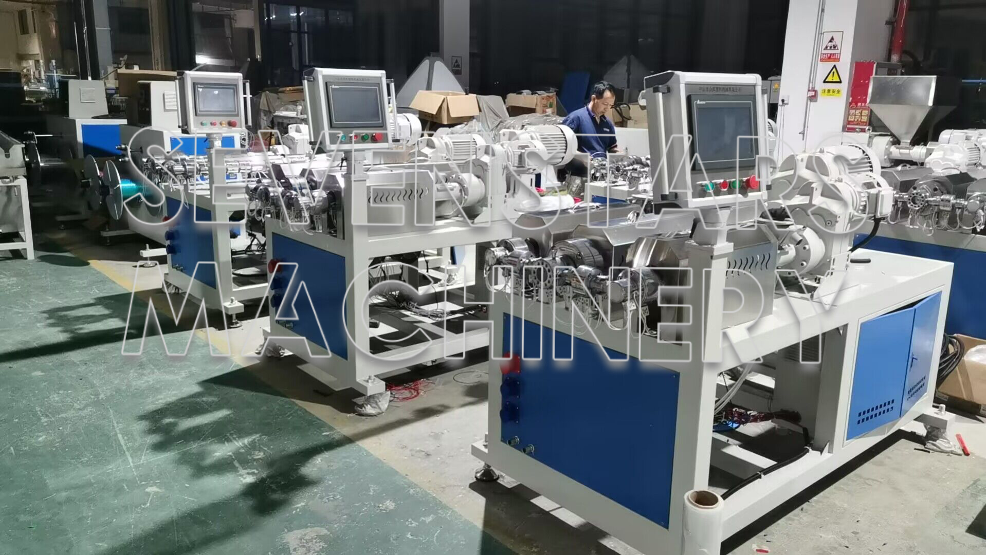 Sevenstars PE PVC EVA three color rattan woven making plastic machine Production Line factory
