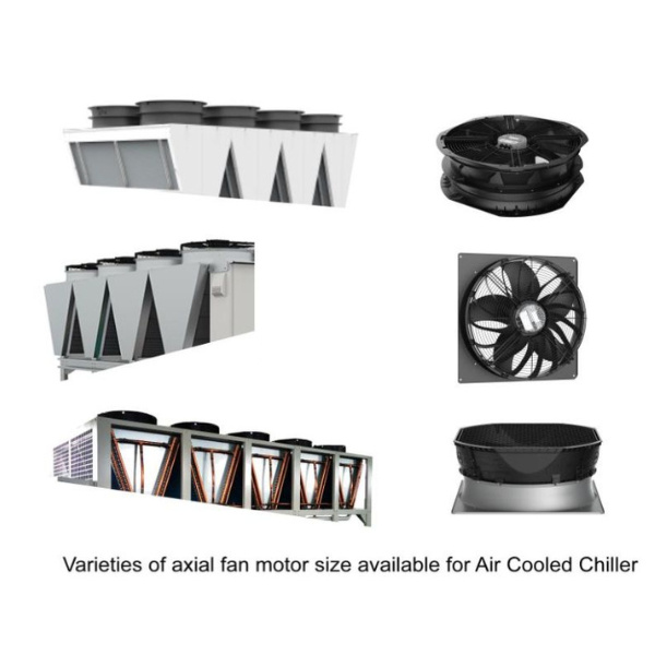 Efficient cooling with axial fans for chillers