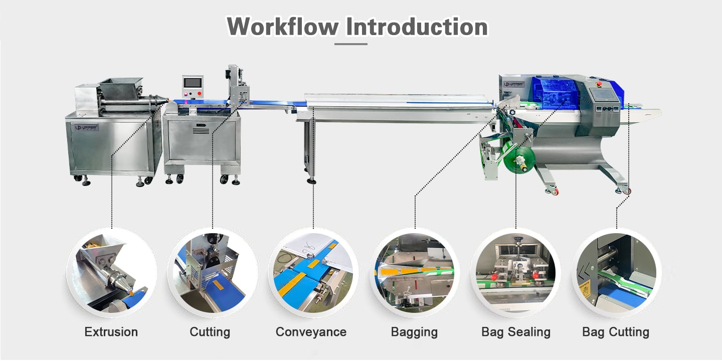 Dried Mango Extrusion cutting packaging line details