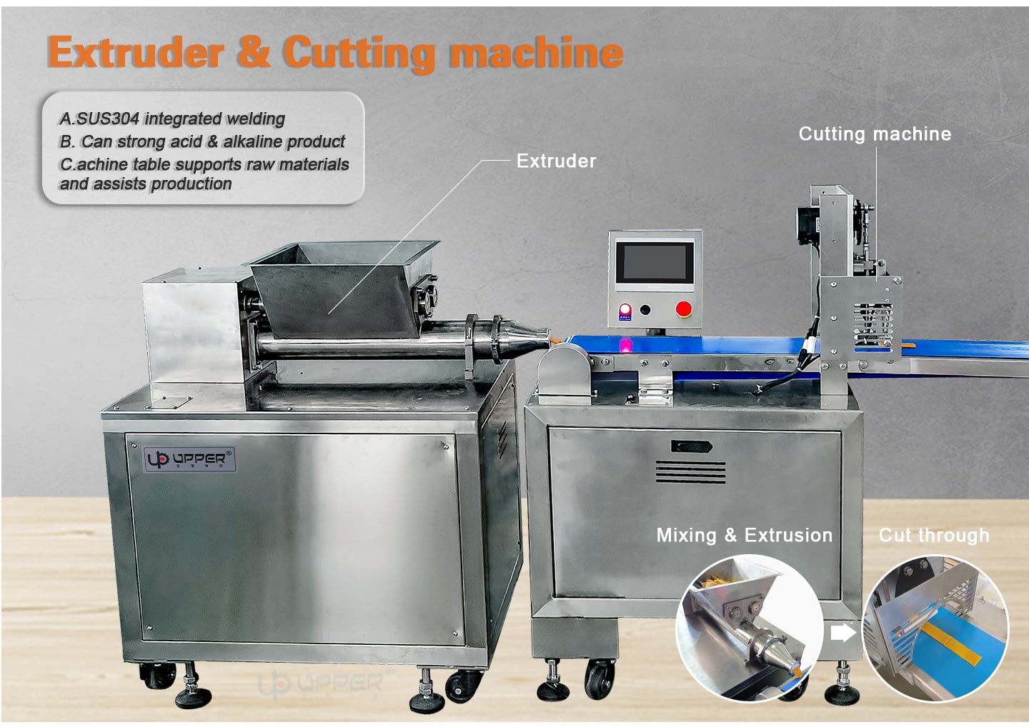 Dried Mango Extrusion cutting packaging line details
