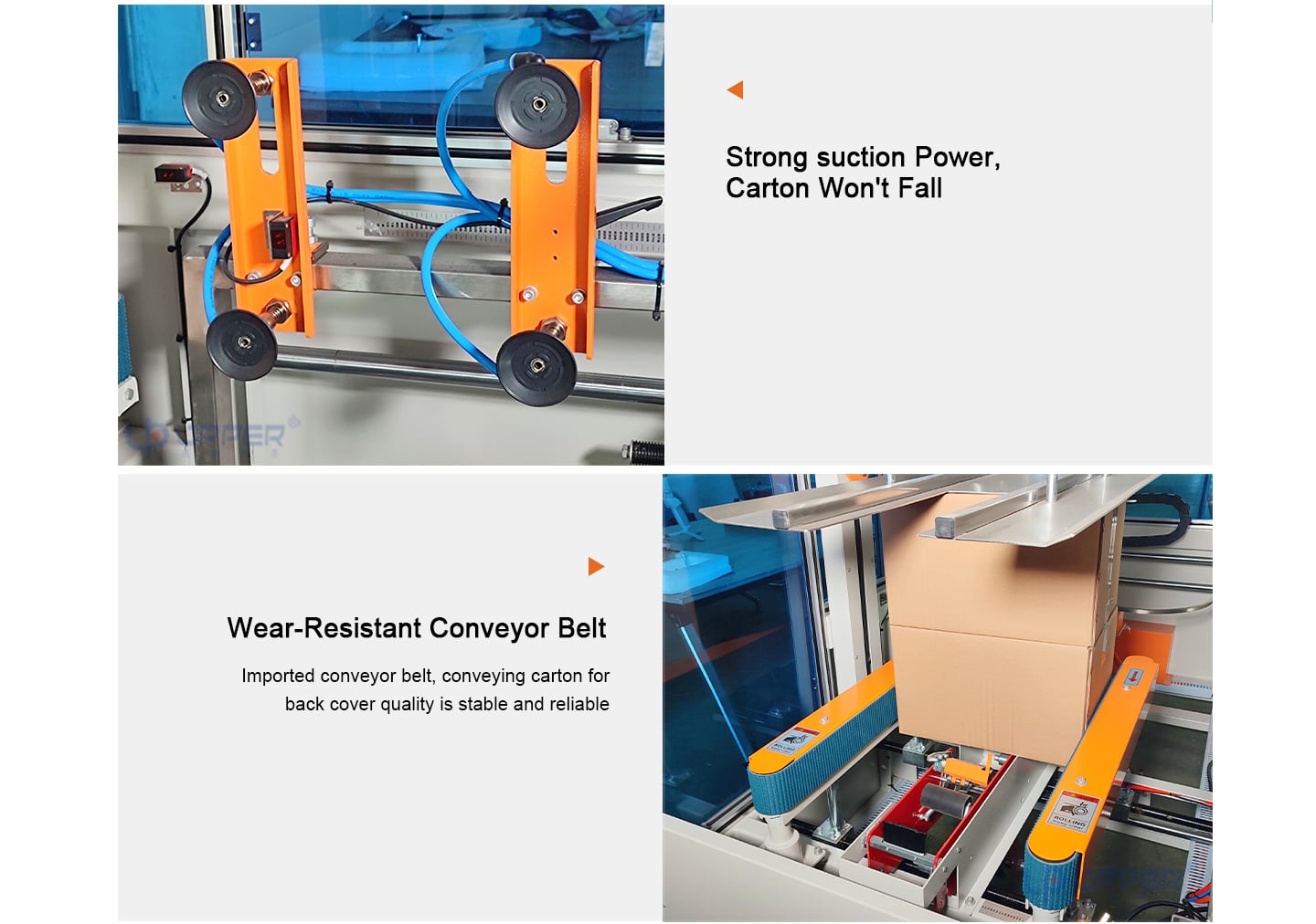 Combination of case erector and carton sealing machine details