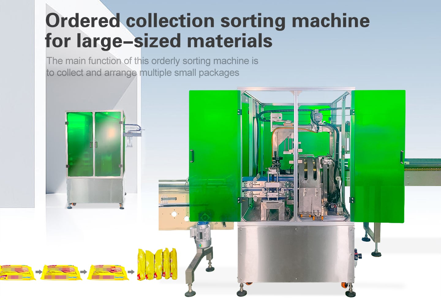 Instant noodle orderly collection sorting machine for large-sized materials such as rice noodle Toast bread supplier