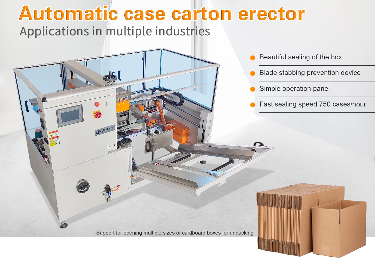 Automatic folding case erector cartons bottom sealer packaging machine factory