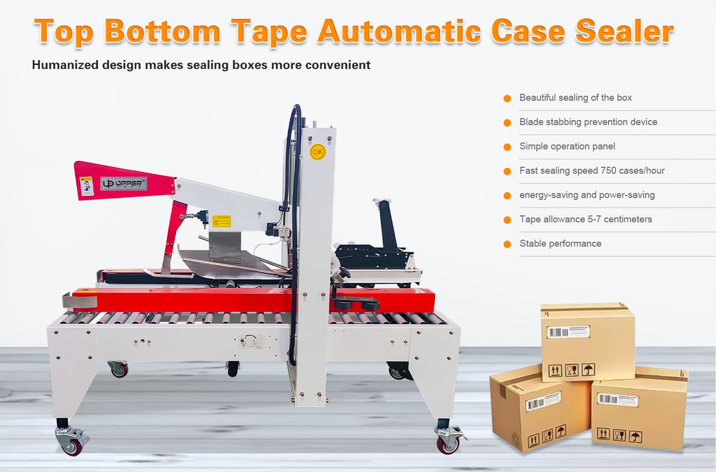 Box Sealing Machine Top Bottom Tape Automatic Case carton sealer factory