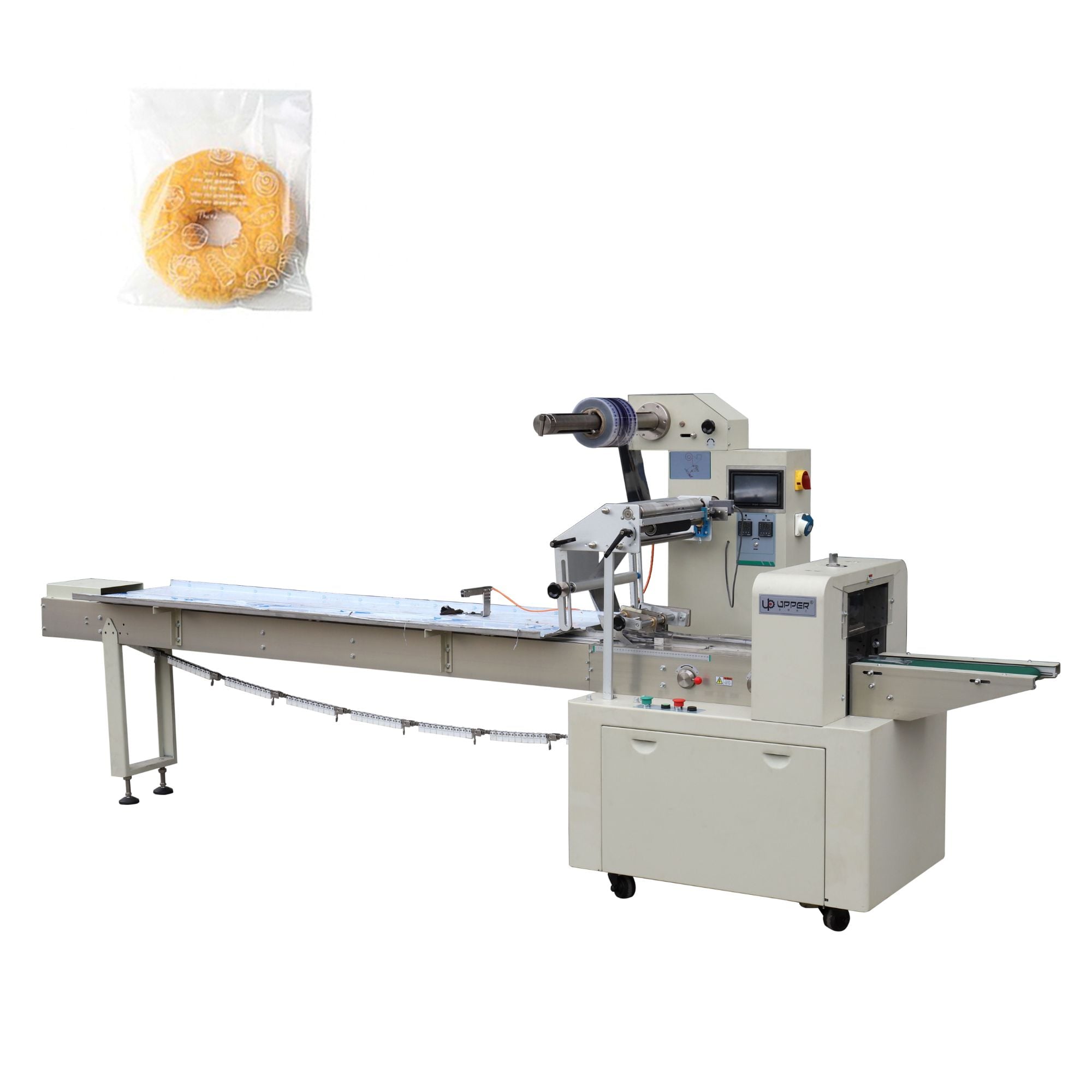 320 Multi-Function flow Packing machine Cookies Wafer Muffin Bread Bun wrapping machine Manufacturer