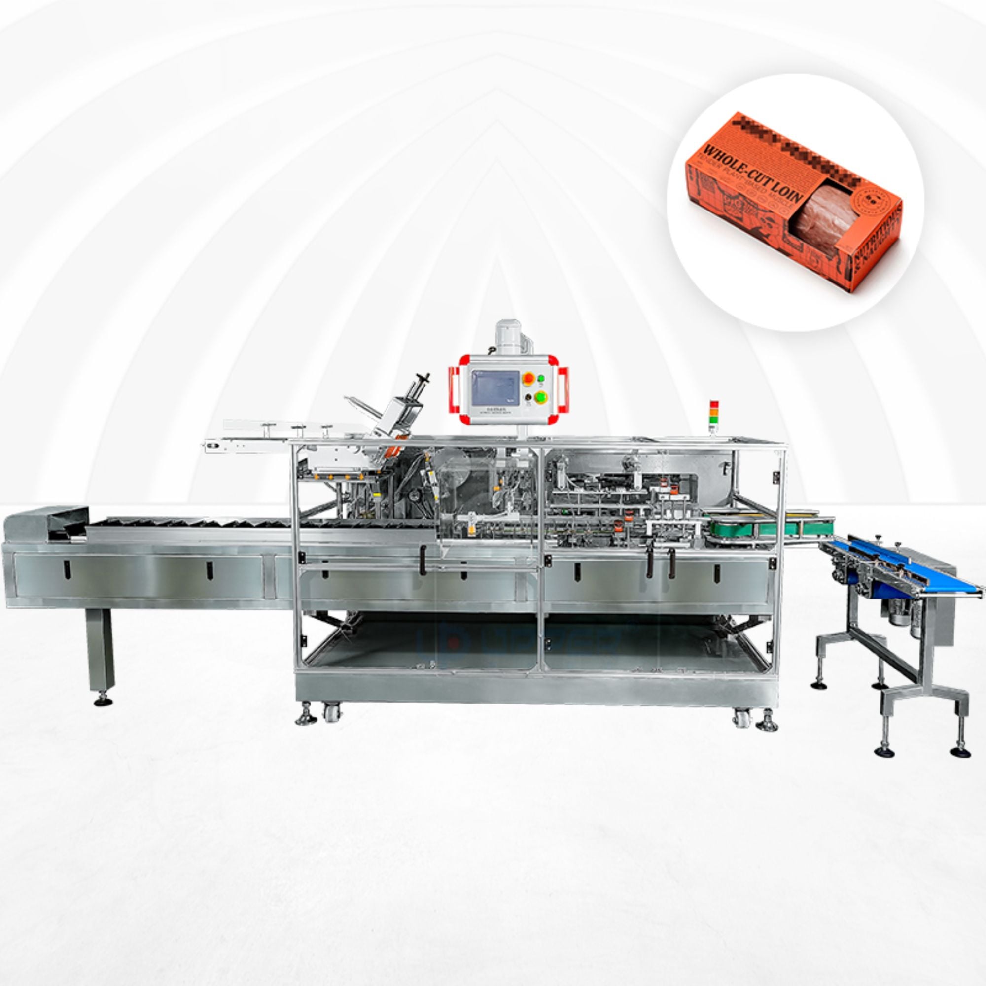 Horizontal automatic sorting Barbecue frozen meat cartoning Machine food secondary packaging