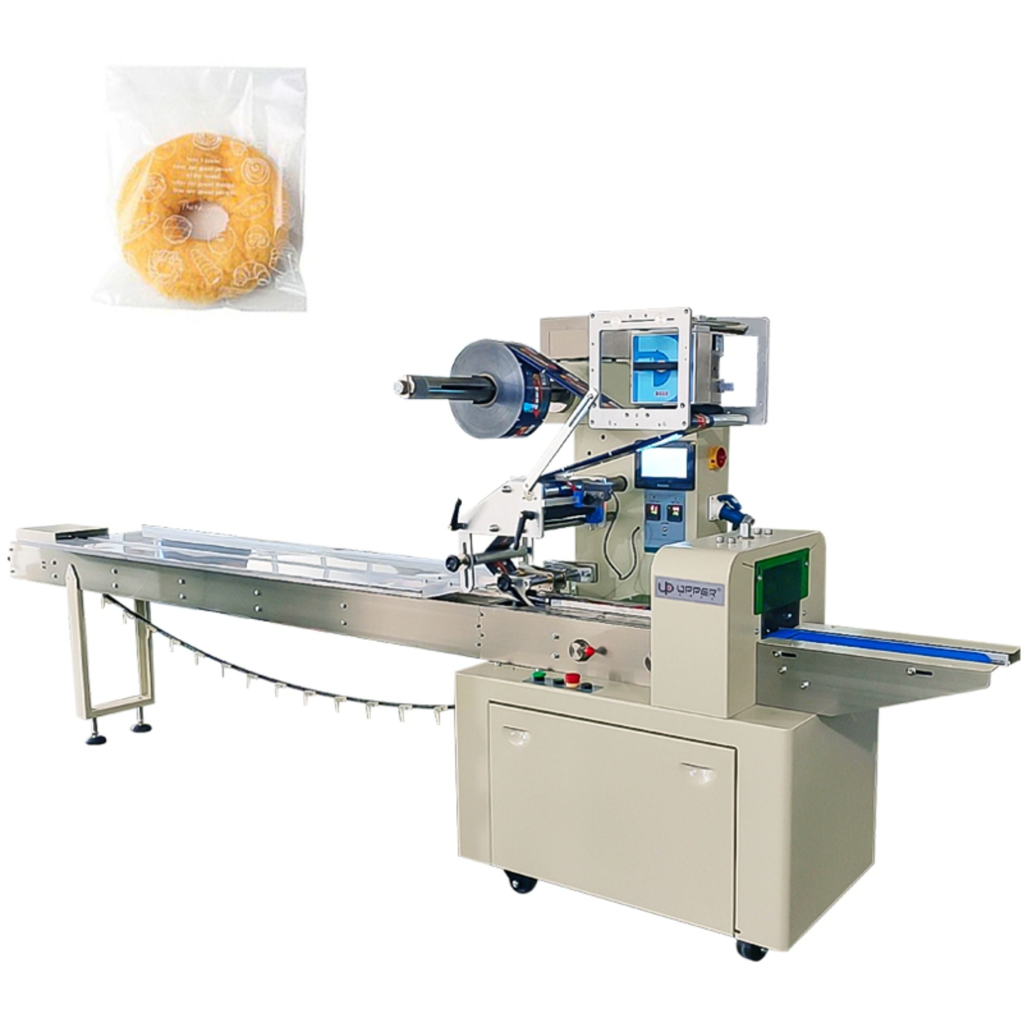 Biscuit packaging Bread cake horizontal flow packing machine with TTO Heat transfer