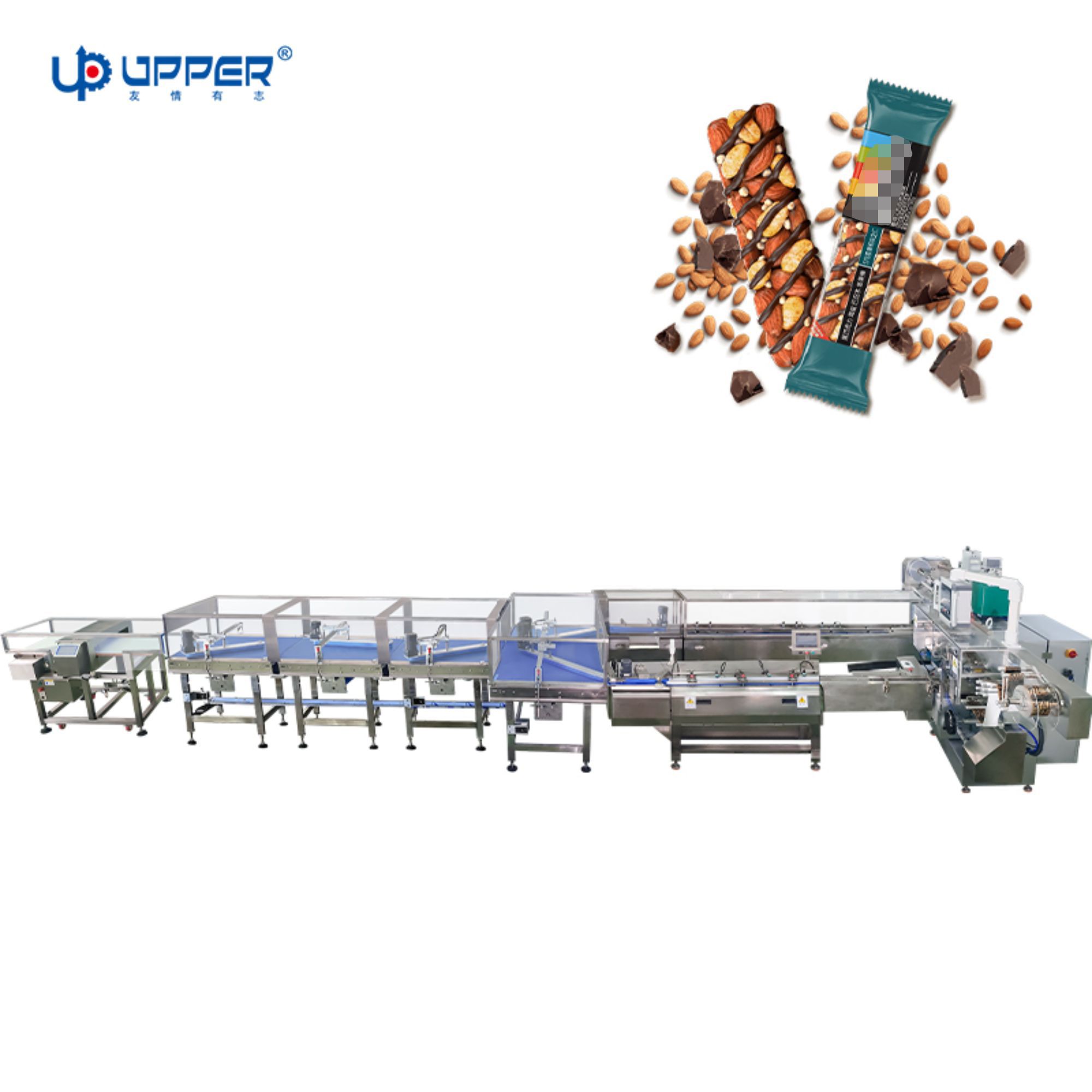 Dual mode 2-in-1 high speed Chocolate Bar Packaging Line Protein bar packing machine