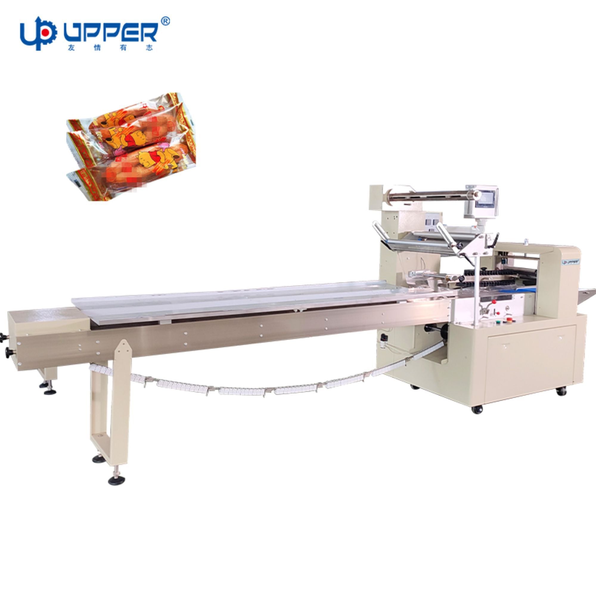 Pillow bag automatic flow packing machine for Bake Biscuit chocolate cake wrapping
