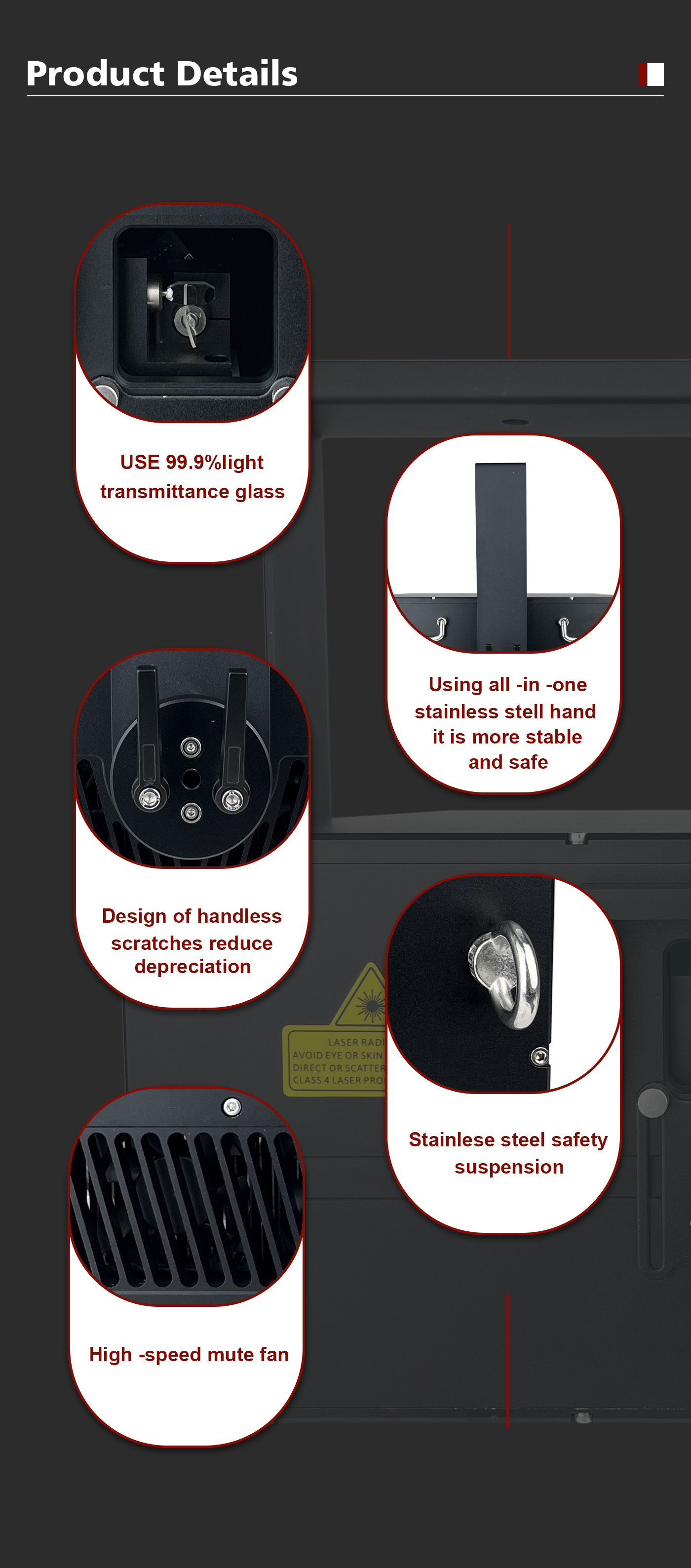 R-30 60w rgb laser light built-in fb4 details