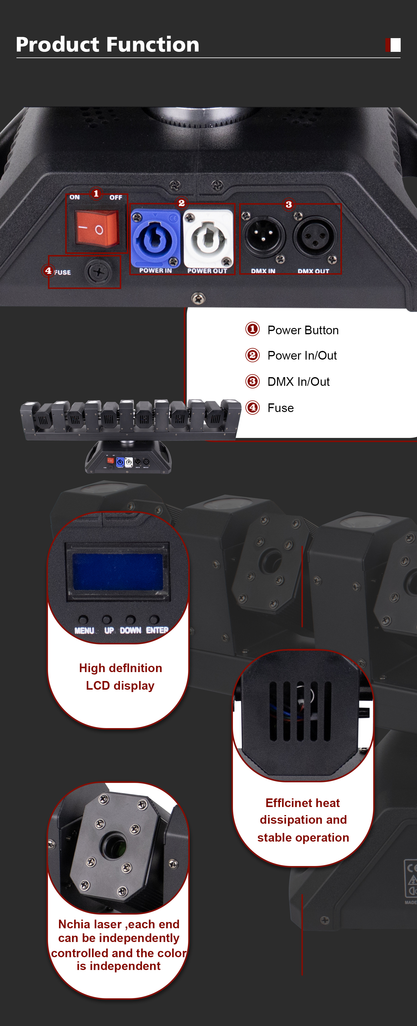 6 Eyes Full Color Laser+3Watt*7 Full Color Led manufacture