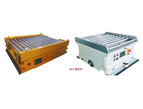 Automatic Dumping Roller AGV Conveyor/piggyback dump drum AGV/Automated Guided Vehicles/Customized Automatic Food Packing Roller AGV Conveyors Machine/Mobile Roller Convey  Trolley