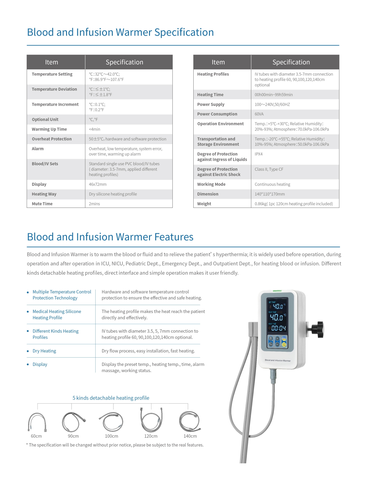 Hot Sale Single Channel Medical Heating Fluid Warming Device Blood and Infusion Warmer for Household Use details