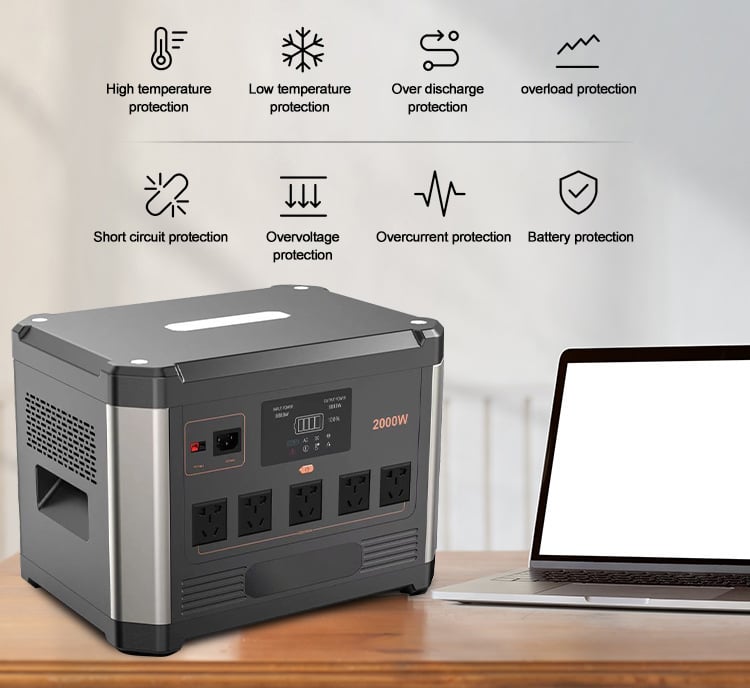 2000W Outdoor Rechargeable Solar Portable Power Station manufacture