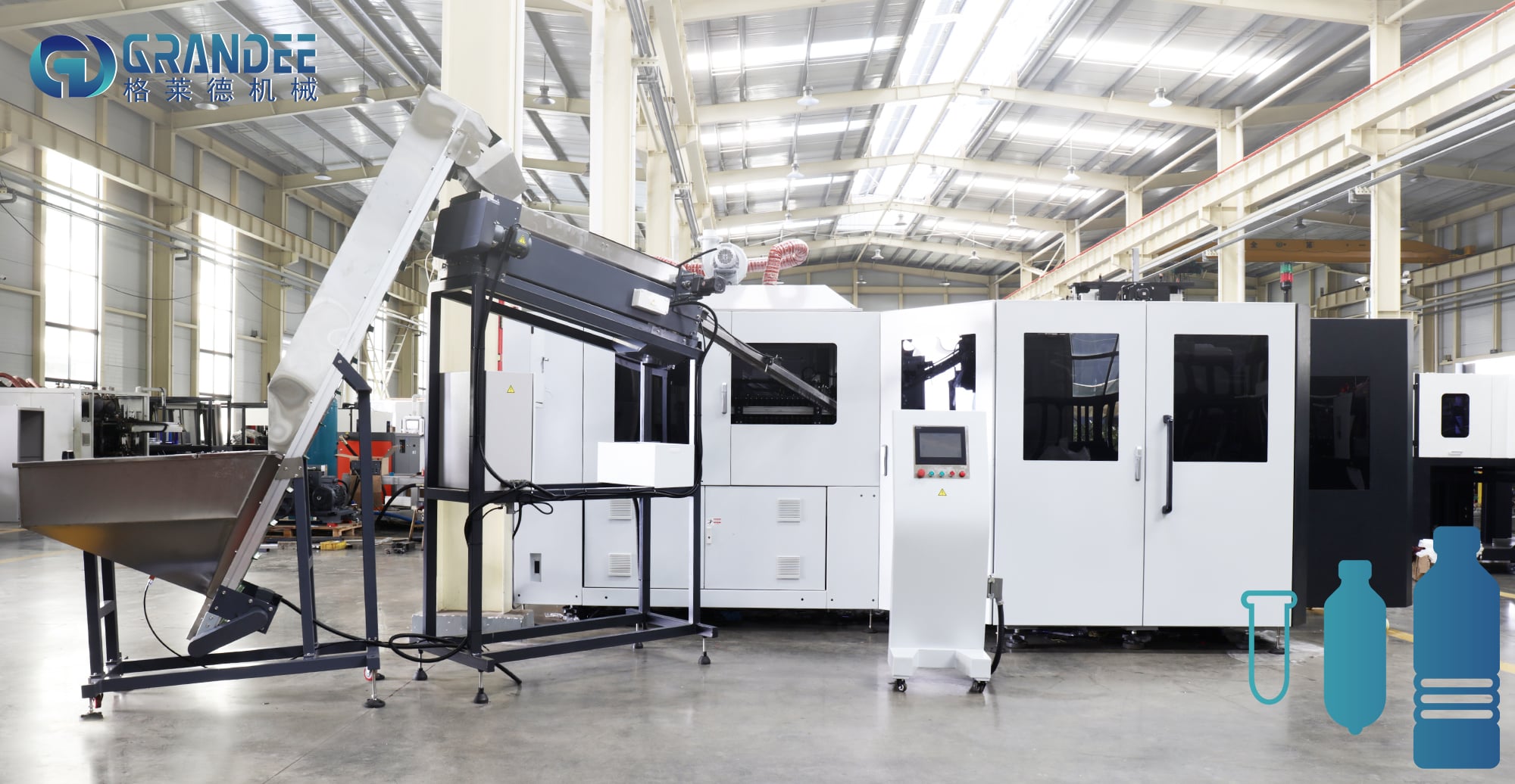 New design automatic linear type PET bottle extrusion blow molding machine plant supplier