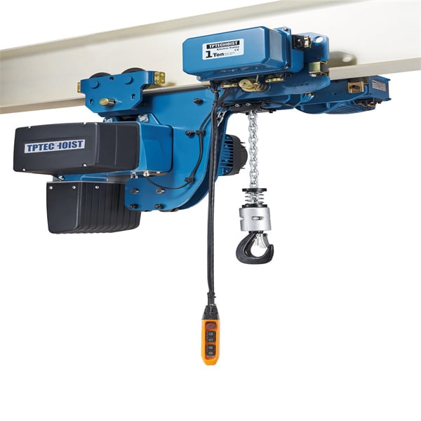 Safety and efficiency combined in an electric chain pulley