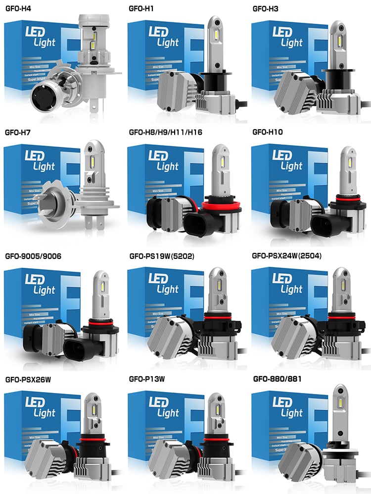 Gview Brand Hot Selling GFO Series 20 Watts 1800 Lumens Auto Fog Light Car LED Light Bulb LED Headlight for Car Accessories manufacture
