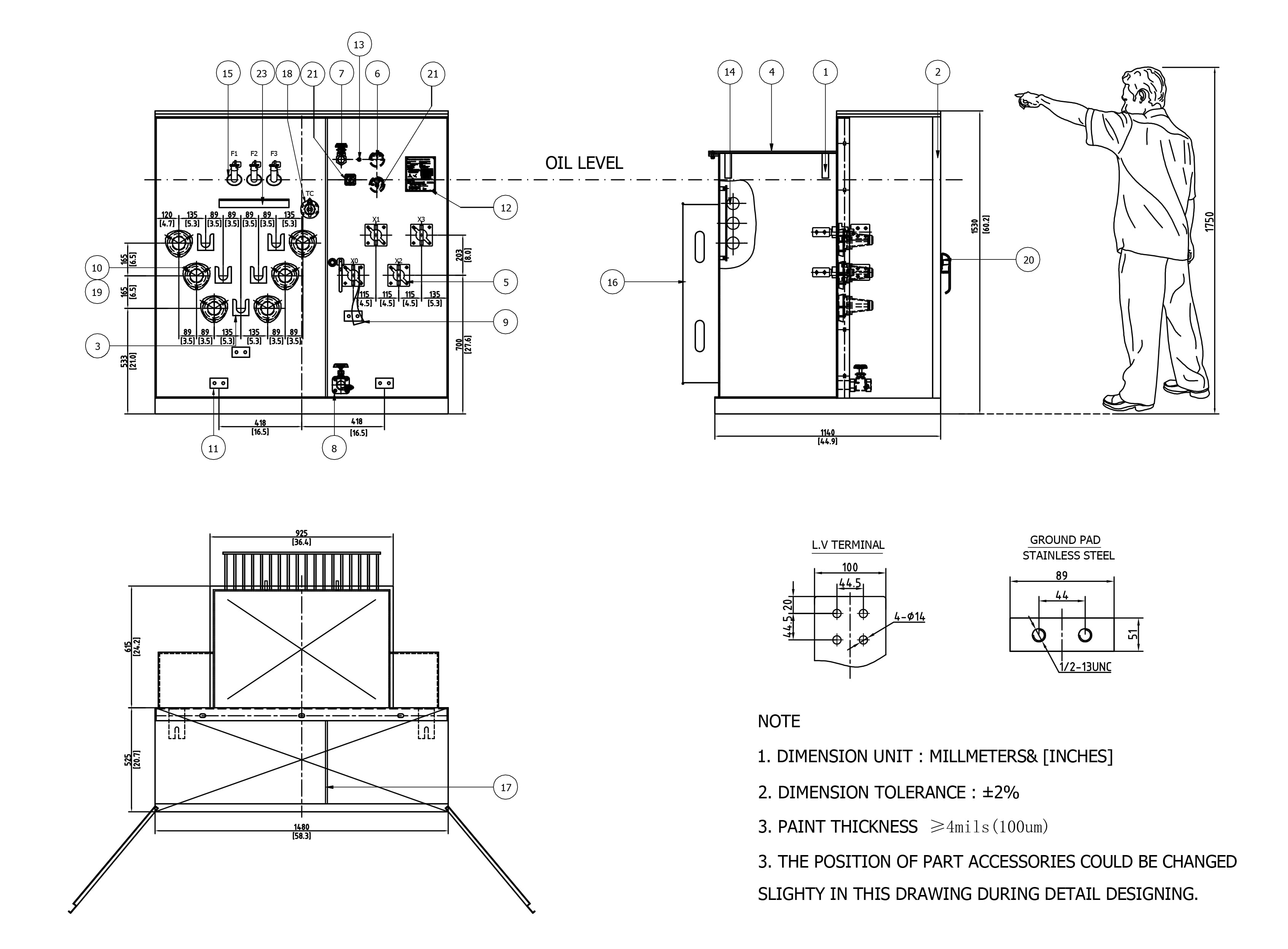 High Quality Compact Electrical Combined Single-phase 500kva 1500kva Pad Mounted Transformer supplier