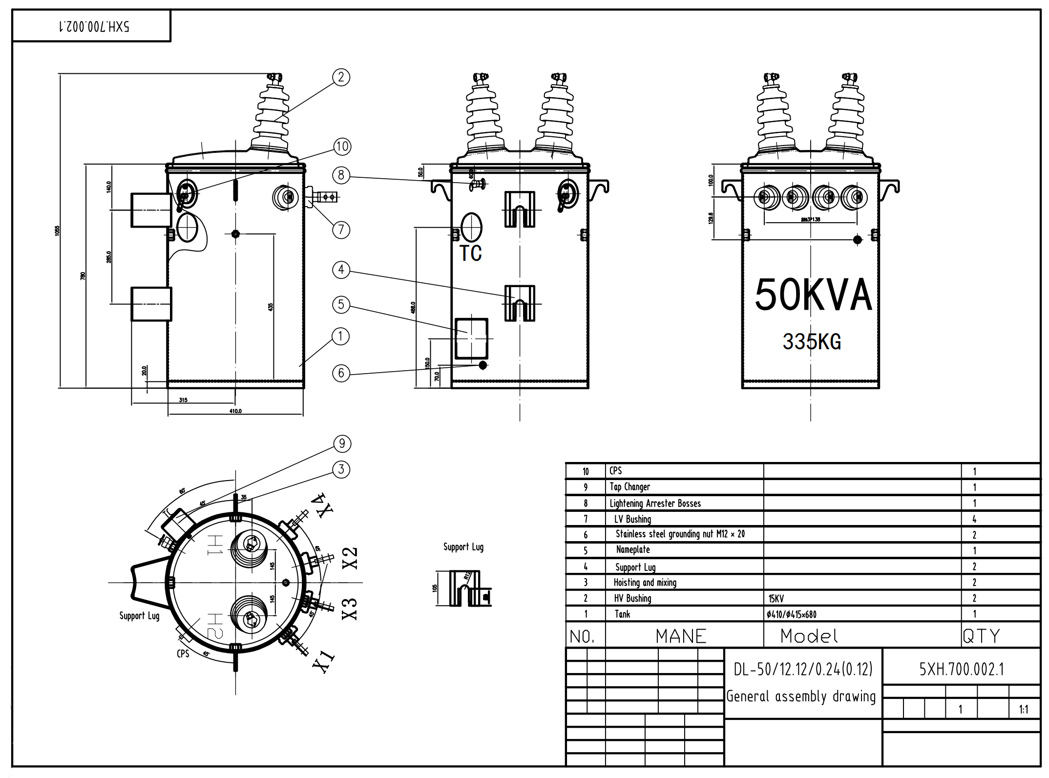 Manufacturer Price IEC ANSI Standard 150 kva Oil Immersed Single Phase Isolation Transformer 10kva factory