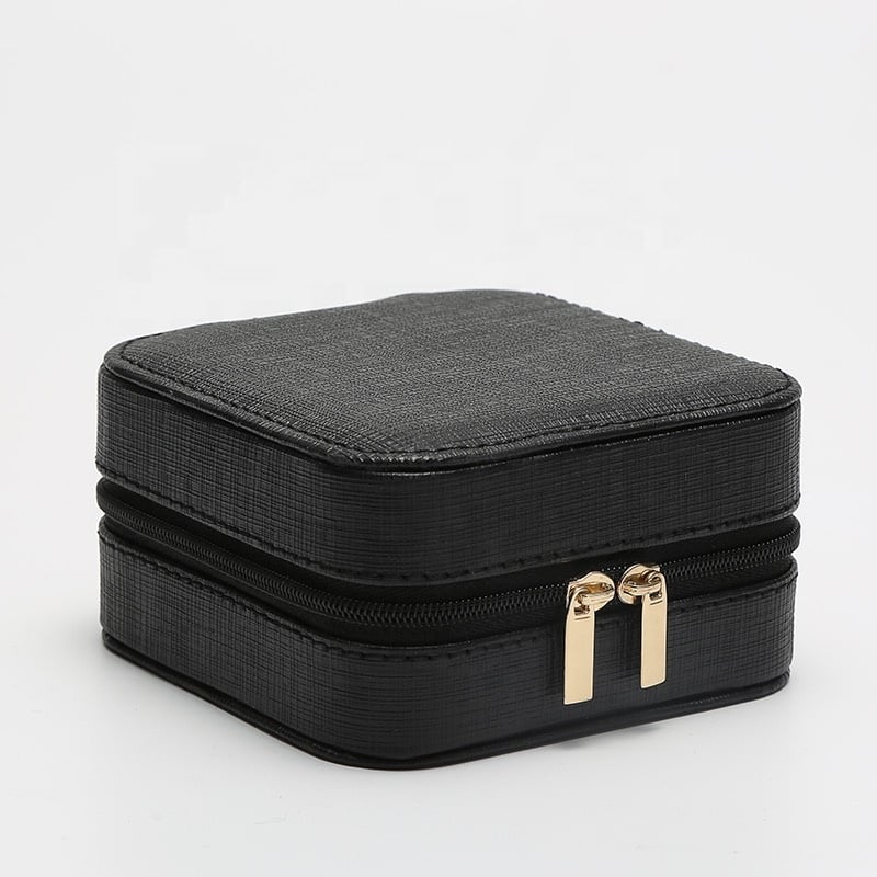 New luxury arrival mini leather pu small travel jewelry box storage box women's gift custom logo jewelry storage box with mirror factory