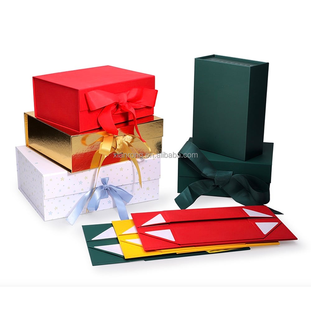 Custom personal logo magnet box ready to ship large black luxury gift box with magnetic closure box factory