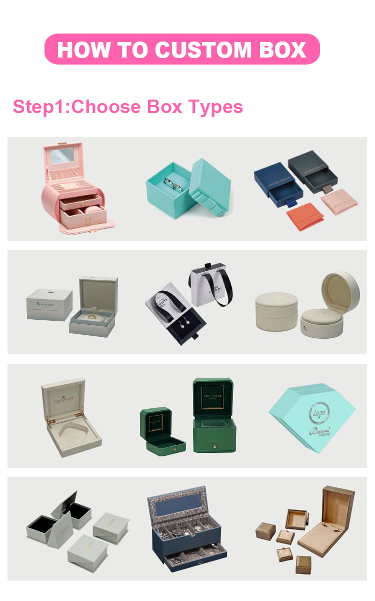 Luxury Custom Logo Gold Blocking Jewelry Display Velvet Pouch Jewlery Boxes for Earring Bracelet supplier