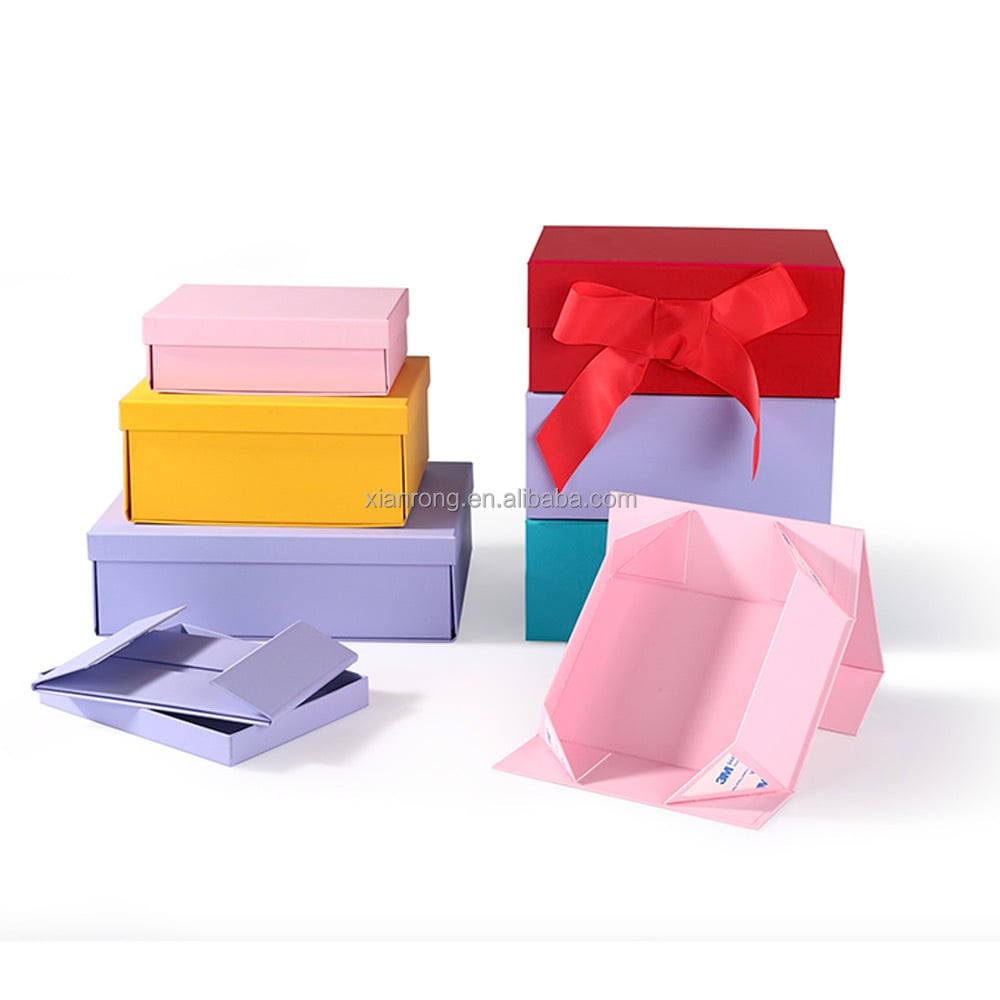 Custom personal logo magnet box ready to ship large black luxury gift box with magnetic closure box factory