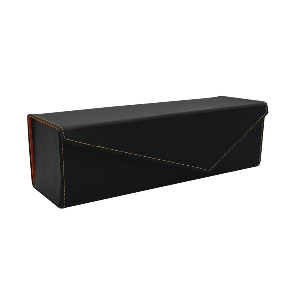 Luxury Customized logo black leather wine box packaging wine gift box with handle supplier