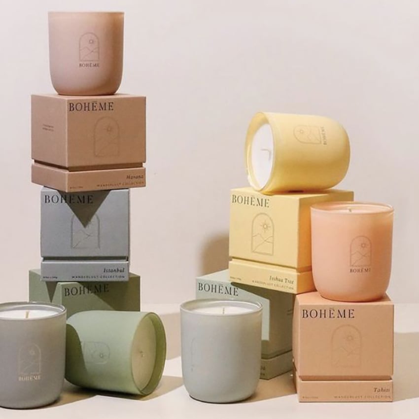 Biodegradable Customize Logo Rigid Paper Two Pieces Empty Candle Jar Packaging Box with Cardboard insert supplier
