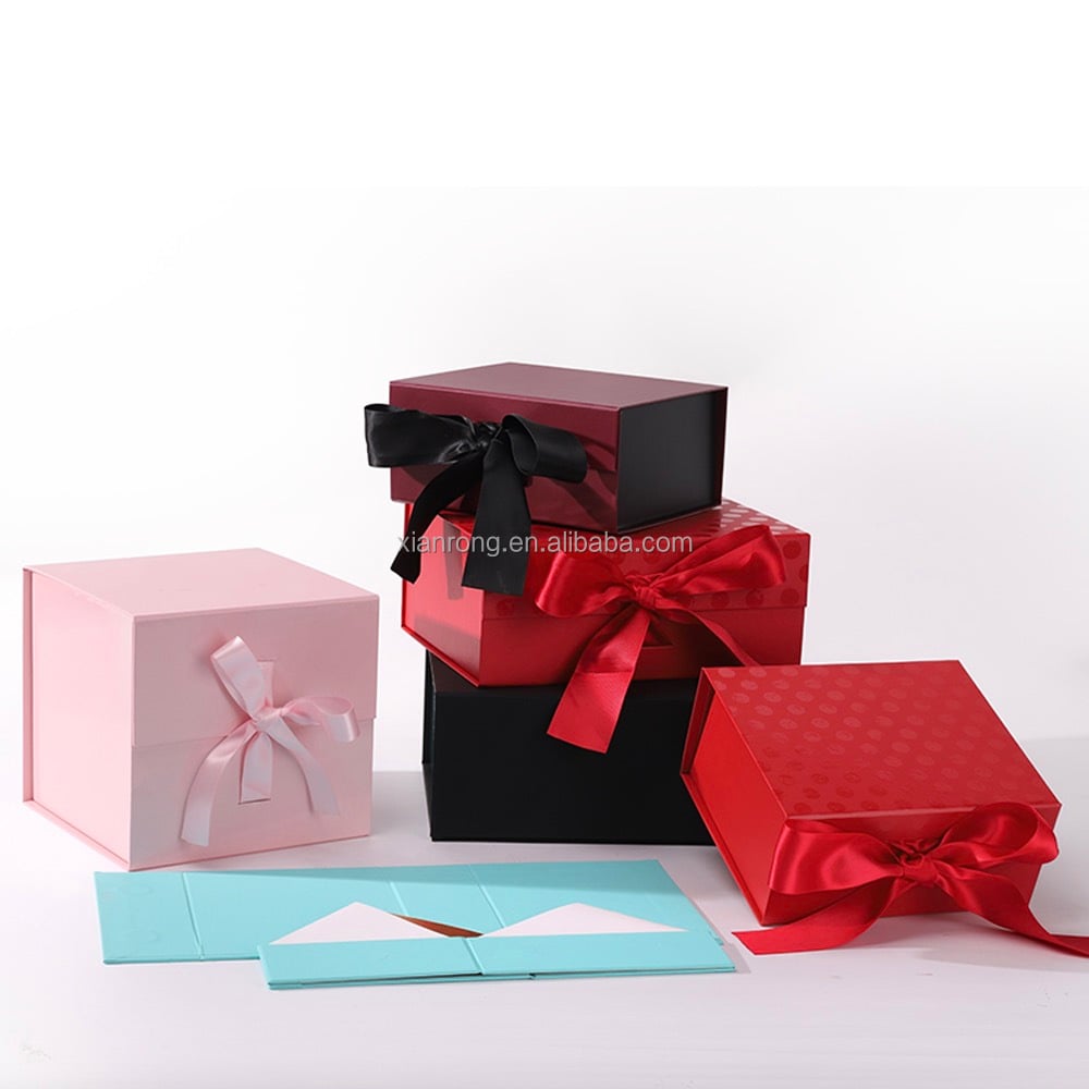 Custom personal logo magnet box ready to ship large black luxury gift box with magnetic closure box factory