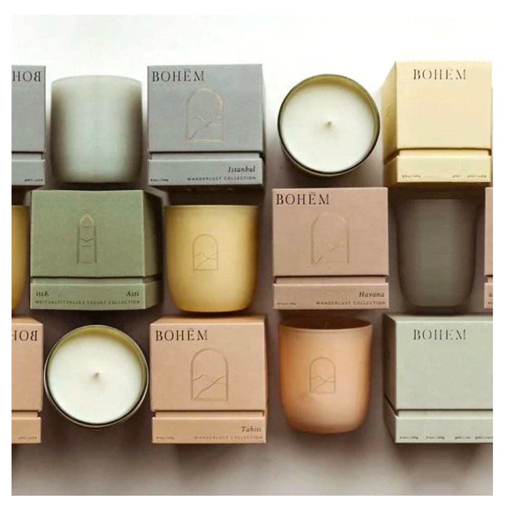 Biodegradable Customize Logo Rigid Paper Two Pieces Empty Candle Jar Packaging Box with Cardboard insert details