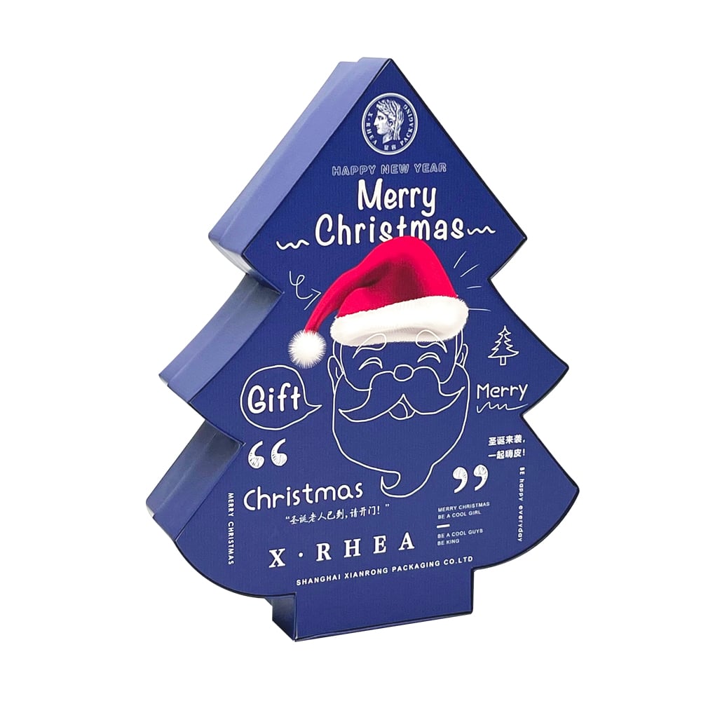 New Design Unique Shape Recycled Paper Christmas Present Candy Gift Box manufacture