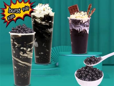 Popping boba with consistent burst works reliably in automated dispensers