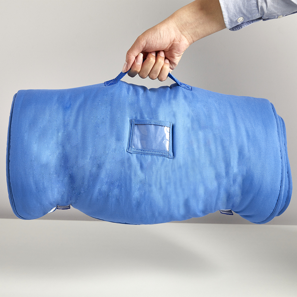 Preschool Travel Camping Sleeping Bag Blue Space Rollup Design Toddler Nap Mat supplier