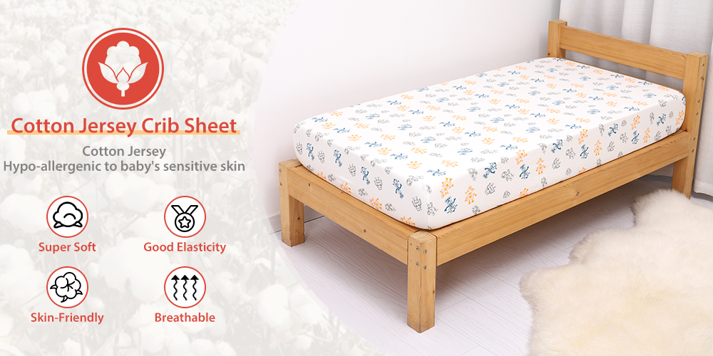 OEKO STANDARD 100 Cotton Jersey Standard Size Mattresses Fitted Baby Crib Sheet factory