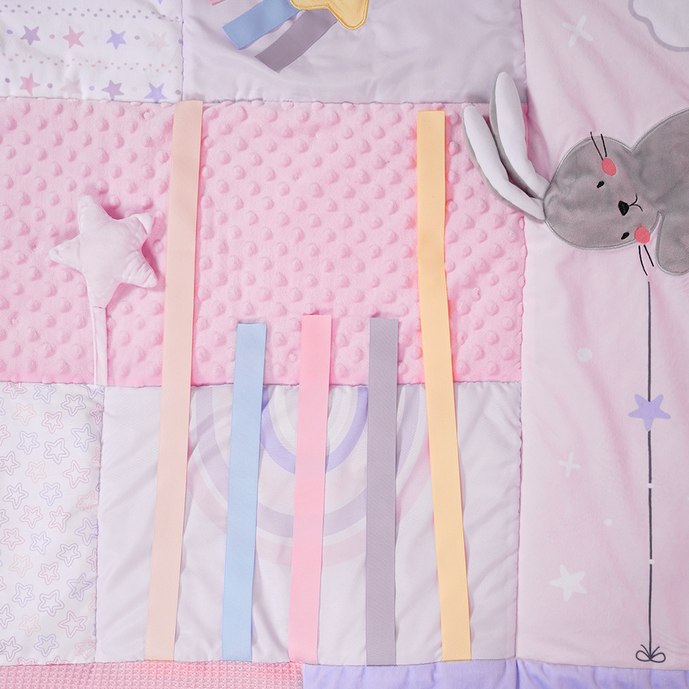Patchwork Minky Dot Baby Educational Play Mat Super Soft Baby Crawling Mat factory