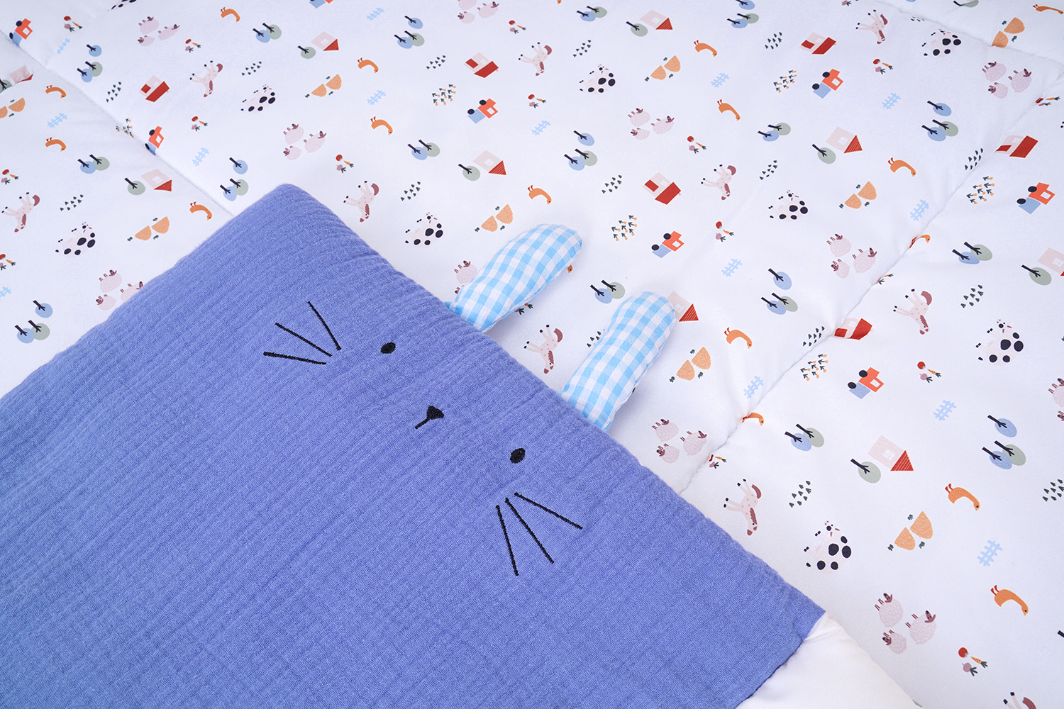 Extra Thick Large Tummy Time Mat Educational Baby Crawling Mat Soft Polyester Cotton Floor Mat for Play 2cm Thickness supplier
