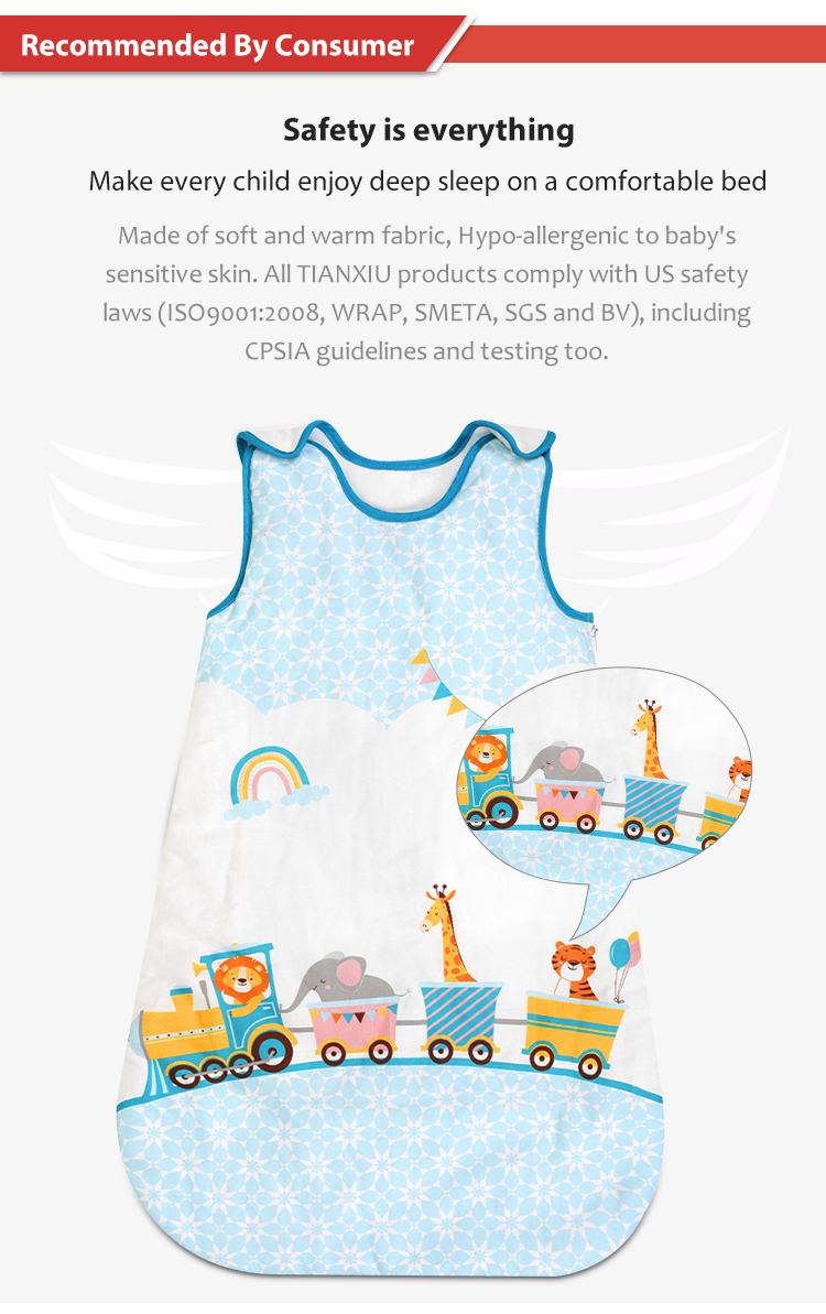 Sleepsack 100% Cotton Wearable Blanket fits Newborns and Infants Swaddle Transition Sleeping Bag manufacture