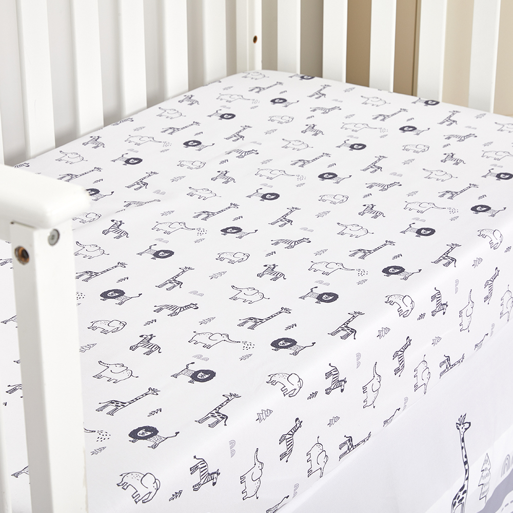 100% Cotton Organic Acceptable Animal Party Theme Nursing Crib Set Bedding Soft Baby Bedding Set supplier