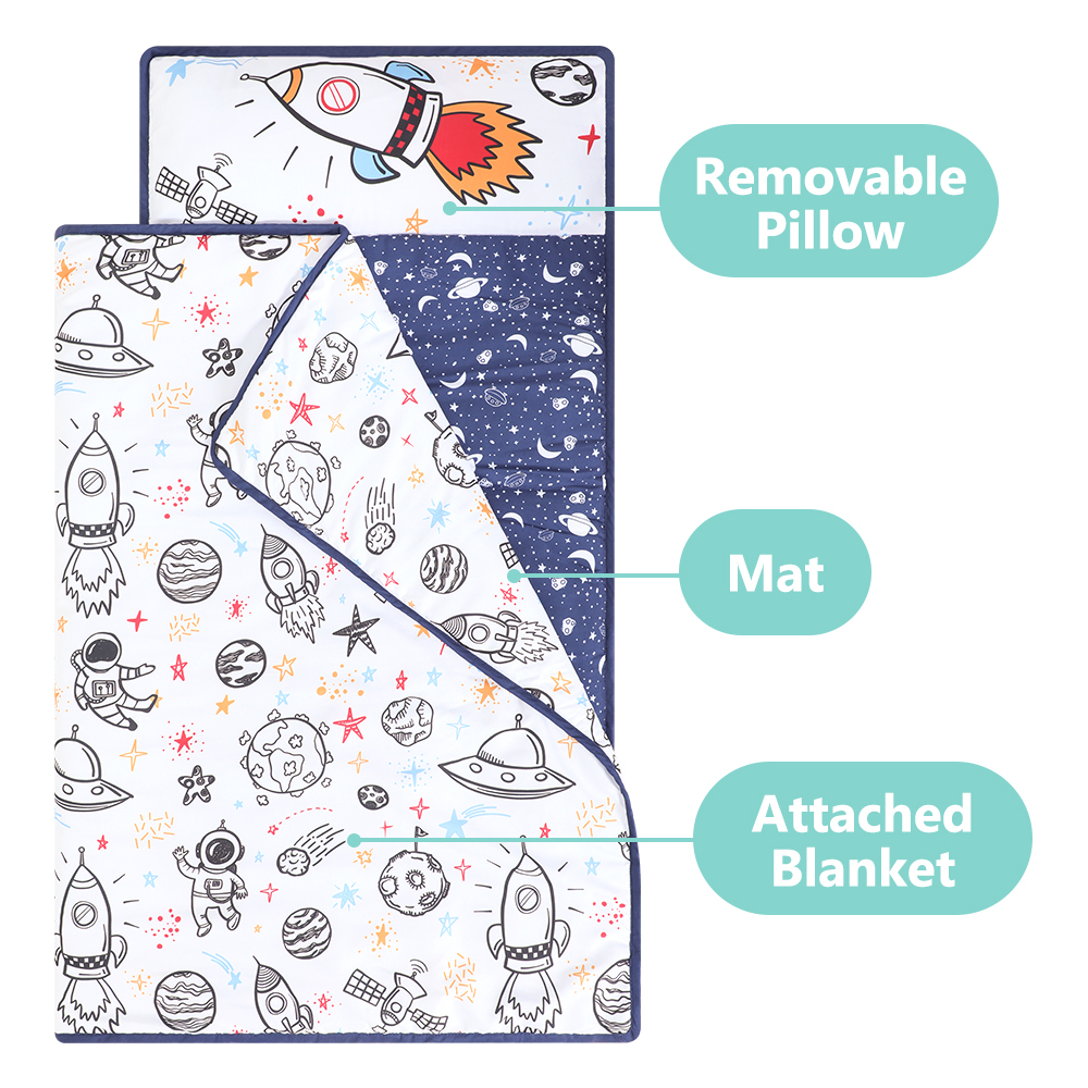 Cartoon Astronaut Kids Nap Mat 100% CottonToddler Daycare Sleeping Nap Mat With Pillow factory