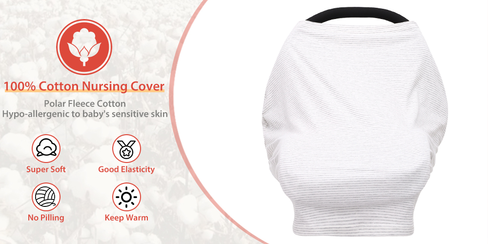 Bamboo Fiber Multi-use Breastfeeding Cover Stretchy Car Seat Shopping Cart Canopy Nursing Cover factory