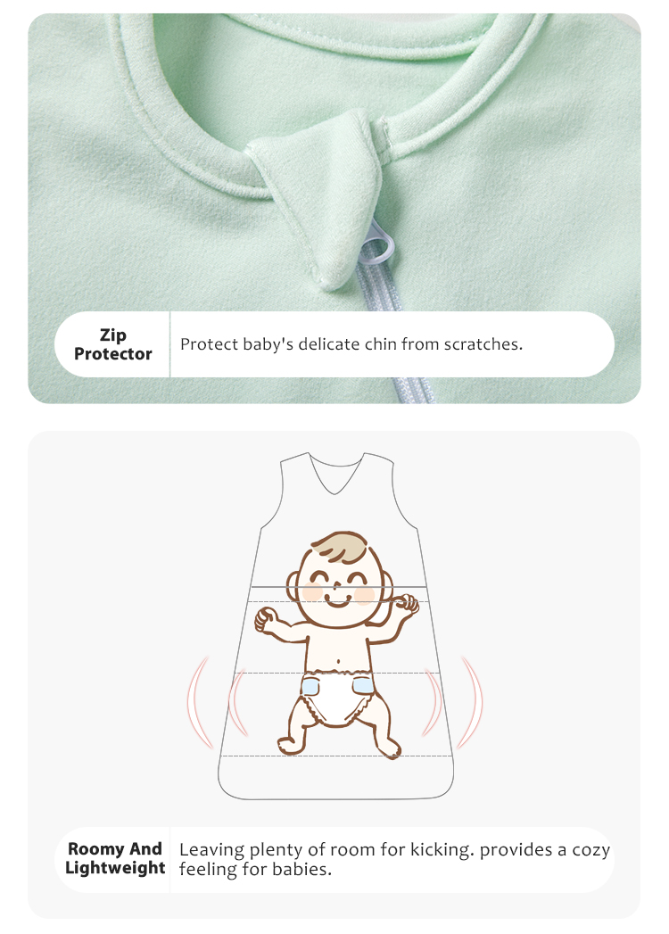 Dralon Plain Solid Newborn Clothes Kids Sleep Sack Zippered Baby Sleeping Bags for 6 to 12 Months factory