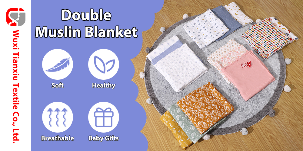 Large 47 x 47 inches 100% Cotton Muslin Baby Swaddle Blanket manufacture