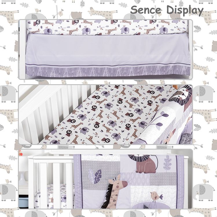 Cartoon Animal Lion Baby Bedding Set 100% Cotton Baby Crib Bedding Set For Boy factory