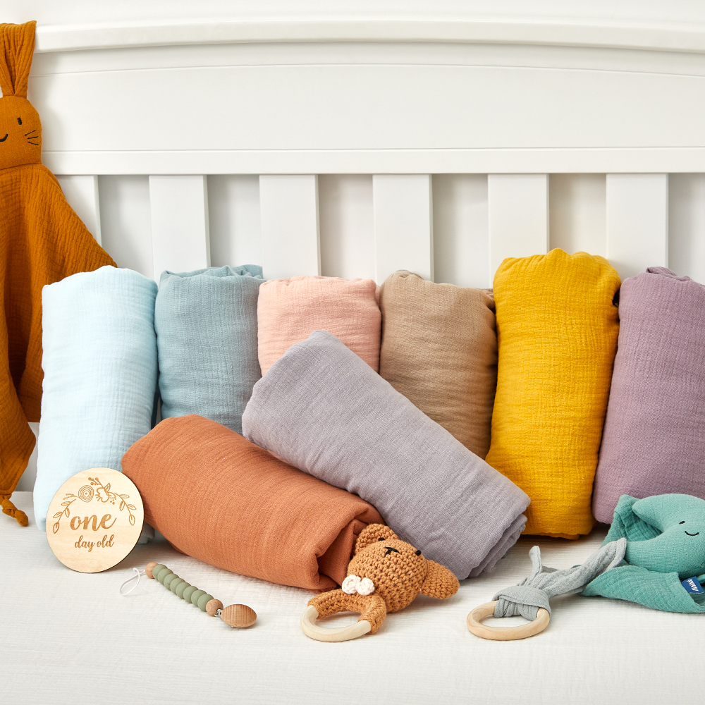 Neutral Muslin Cotton Baby Bed Cover Fitted Sheet Solid Crib Sheets factory