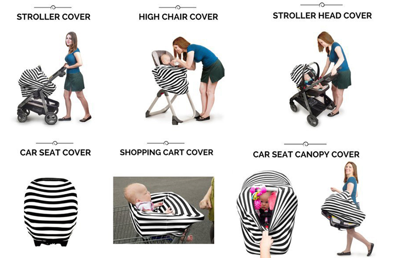 Bamboo Fiber Multi-use Breastfeeding Cover Stretchy Car Seat Shopping Cart Canopy Nursing Cover details