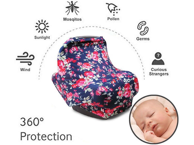 Bamboo Fiber Multi-use Breastfeeding Cover Stretchy Car Seat Shopping Cart Canopy Nursing Cover details