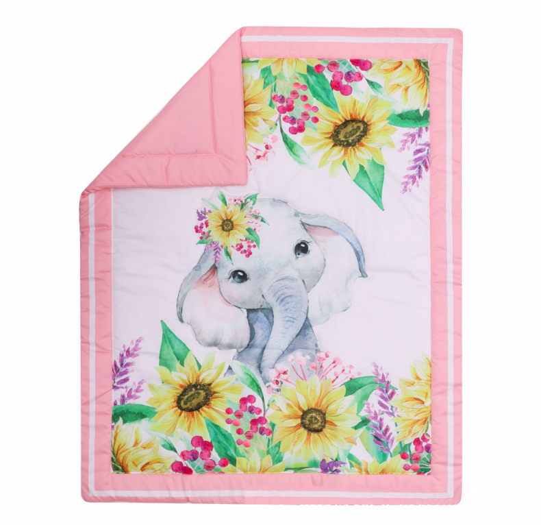 3-Pieces Crib Bedding Comforter Fitted Sheet Crib Skirt Cot Bedding Set factory
